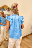Linen Luxe Top Blue
