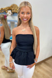 Strapless Bubble Top Black