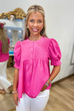 Pintuck Paradise Blouse Pink
