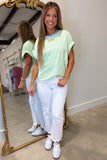 Coastal Stripe Top Lagoon Tide