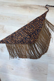 Leopard Fringe Scarf Brown