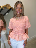 Dinner After Sun Smocked Top Coral