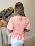 Dinner After Sun Smocked Top Coral
