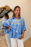Metallic Experiences Top Blue