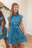 Midnight Stripes Tie Dress Navy