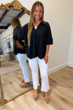 JBD High Rise Crop Flare Jean Optic White