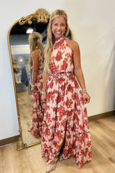 Fall Wedding Guest Slit Maxi Dress