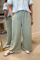 Umgee Cotton Slub Pant Sage