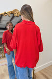 Purely Essential Scalloped Hem Top Red