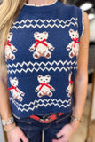 Teddy Bear Sweater Vest Navy