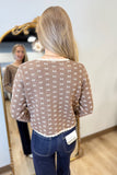 Christmas Cottage Cardigan Sweater Brown