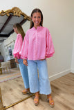 Easy Does It Stripe Blouse Pink