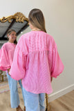 Easy Does It Stripe Blouse Pink