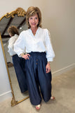 Dressy Floral Embossed Blouse White