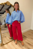 Easy Does It Stripe Blouse Blue