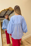 Easy Does It Stripe Blouse Blue