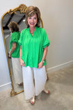 Umgee Everyday Ready Blouse Green Flash
