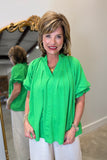 Umgee Everyday Ready Blouse Green Flash