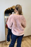 Bow Tie Fur Jacket Pink