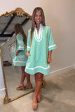 All Over Green Stripe Dress