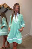 All Over Green Stripe Dress
