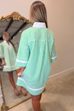 All Over Green Stripe Dress