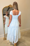 Meadow Muse Smocked Midi Dress Blue