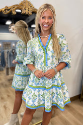 Rustling Ruffles Dress Blue