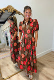 Stella Firey Florals Midi Dress Brown