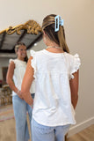 Emma Ruffled Top White