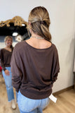 Everyday V-neck Sweater Top Brown