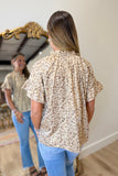 Cheetah Foil Blouse Brown