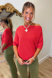 Always Together Off the Shoulder Top Red