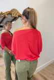 Always Together Off the Shoulder Top Red
