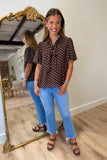 Put Together Polka Dot Blouse Brown
