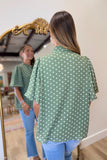 Put Together Polka Dot Blouse Olive
