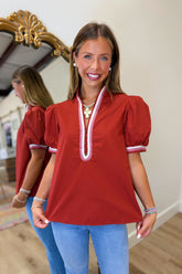 Rustic Evening V Neck Top