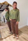 Bayeas High Rise Barrel Leg Pant Espresso