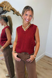 Season Starter Sweater Vest Cranberry