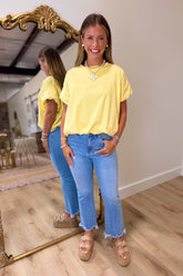 Breezy Bubble Blouse Yellow