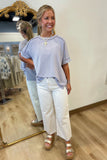 Relaxed Ribbed Tee Lt Grey