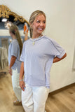 Relaxed Ribbed Tee Lt Grey