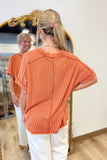 Relaxed Ribbed Tee Burnt Orange