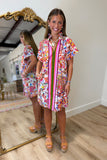 THML Floral Abstract Dress Pink
