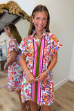 THML Floral Abstract Dress Pink