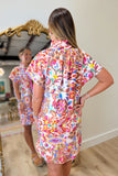 THML Floral Abstract Dress Pink