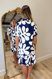 THML Geometric Pattern Short Dress Navy