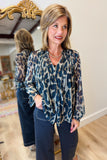 Renuar Layered Leopard Blouse Storm