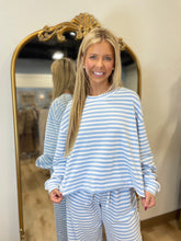 Lulu Mac Stripe Top Light Blue