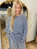 Lulu Mac Stripe Top Navy